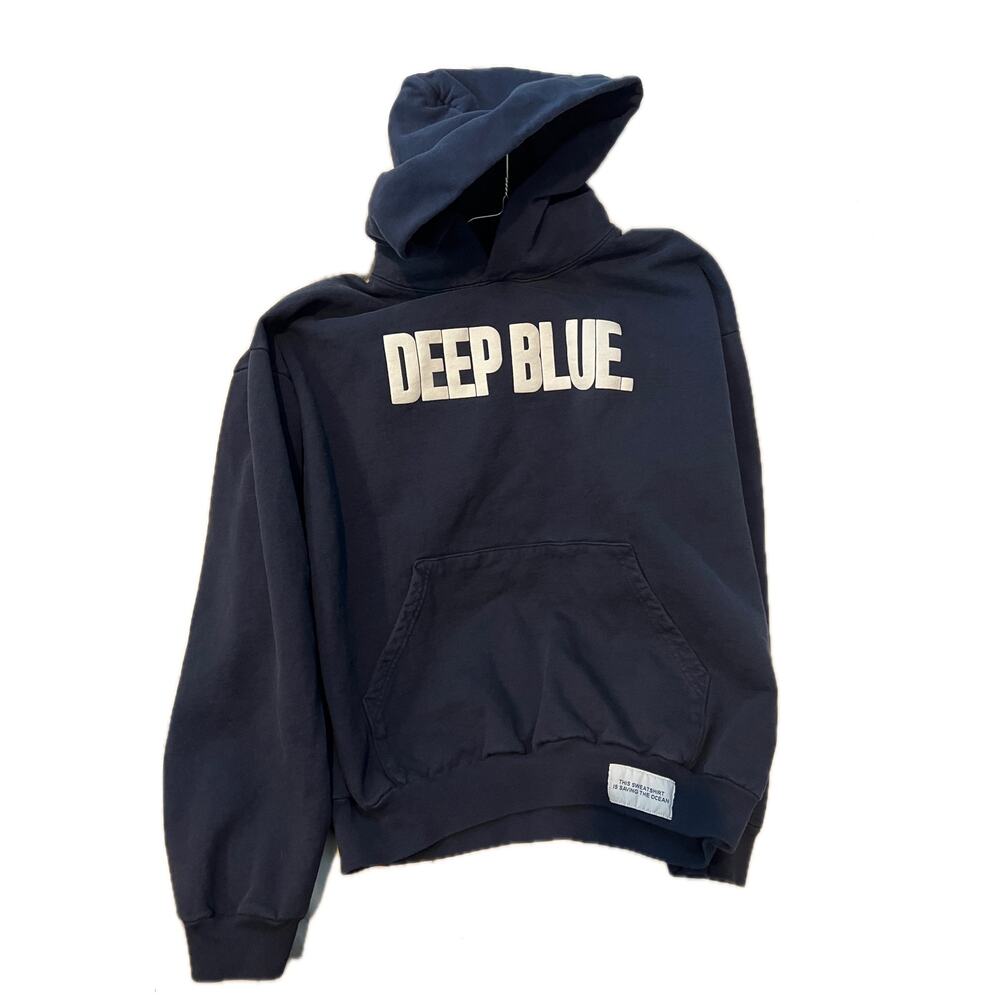 Deep Blue Heavy Weight Sustainable Hoodie Mens XL